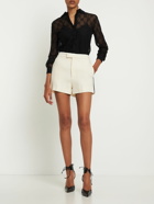 GUCCI - Wool Blend Tweed Embroidered Shorts