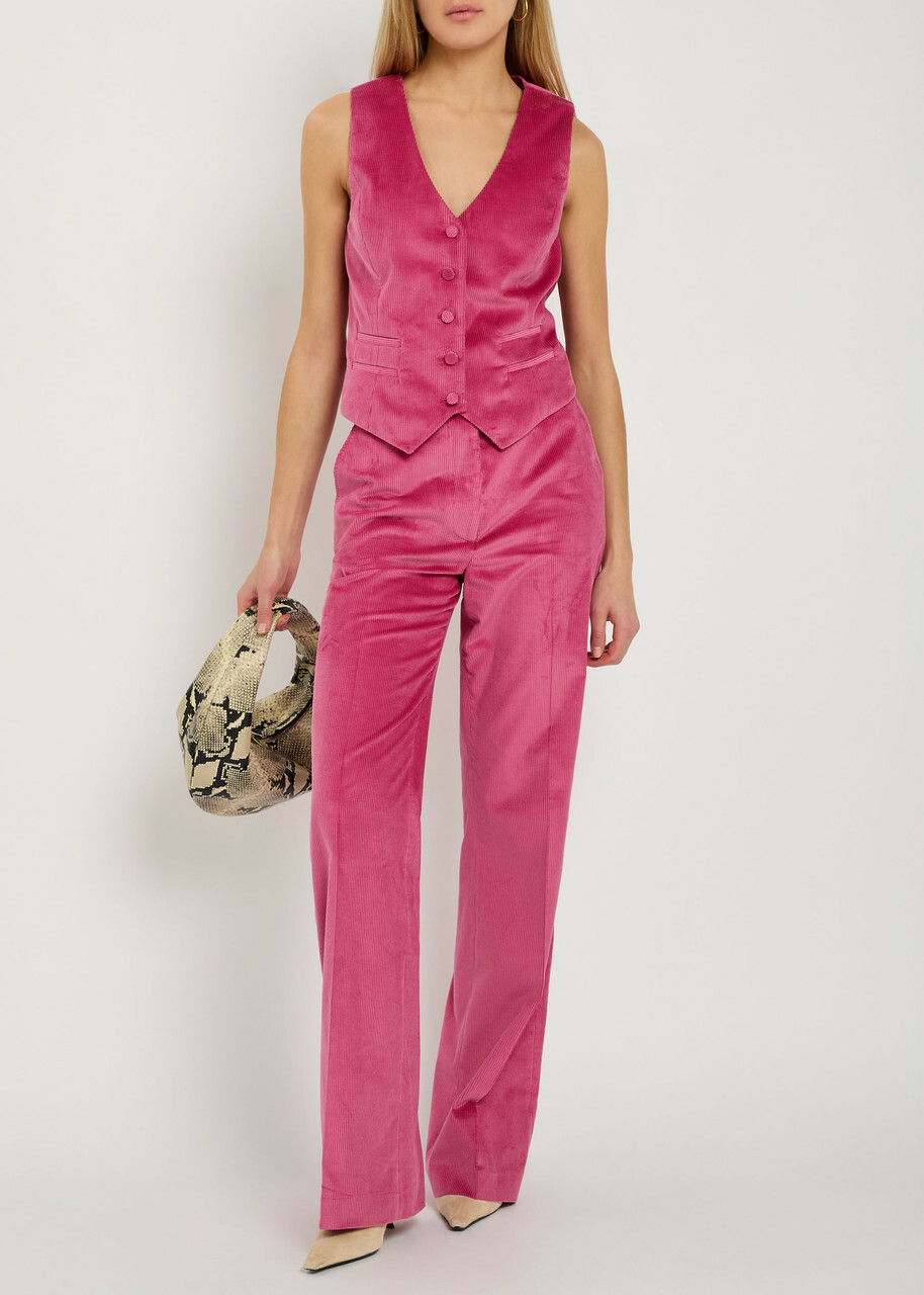 Gabriela Hearst Coleridge Corduroy Waistcoat Pink