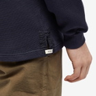 Kestin Men's Humbie Waffle Crew Sweat in Naval Navy
