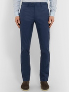 Loro Piana - Navy Slim-Fit Stretch-Cotton Twill Trousers - Blue