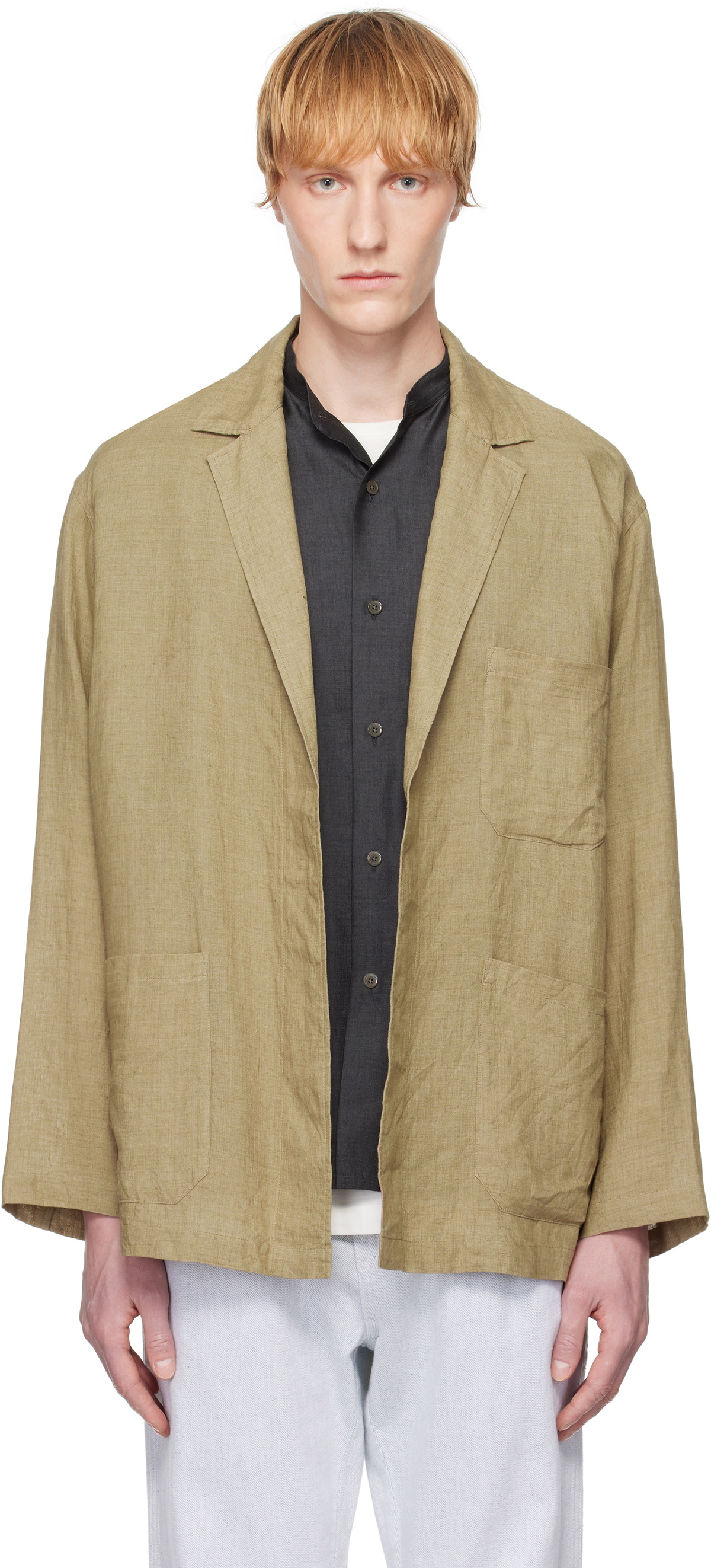 YLÈVE Khaki Linen Blazer