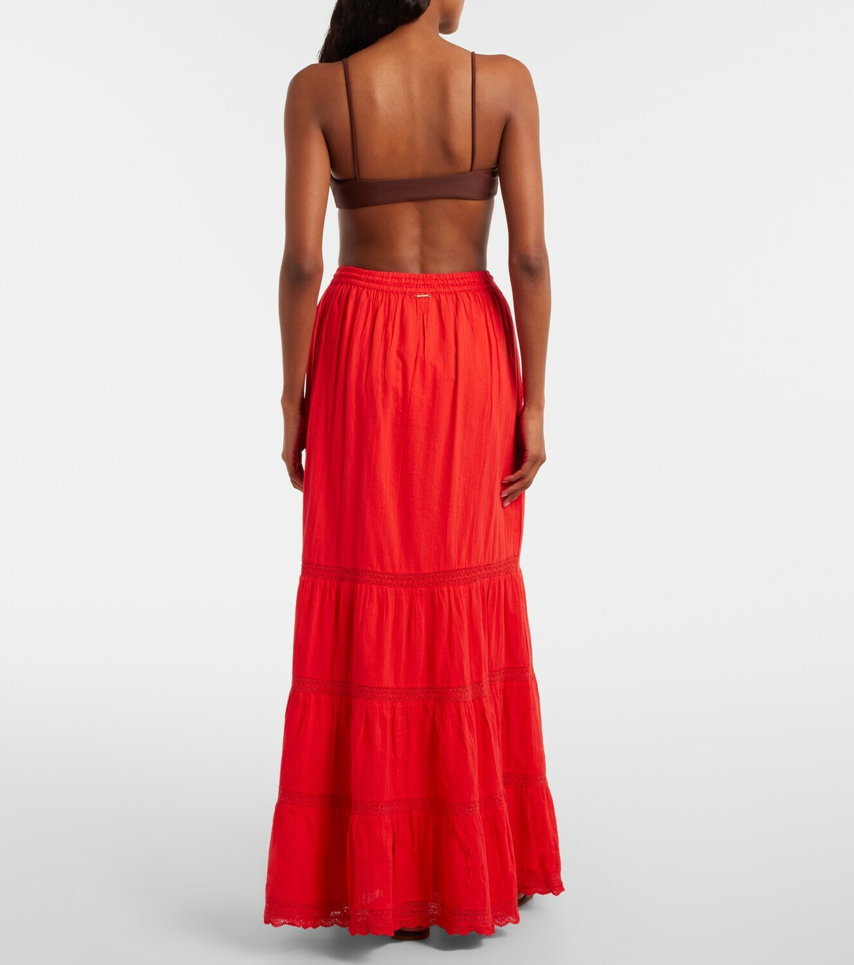 Melissa Odabash Marley crochet-trimmed cotton maxi skirt