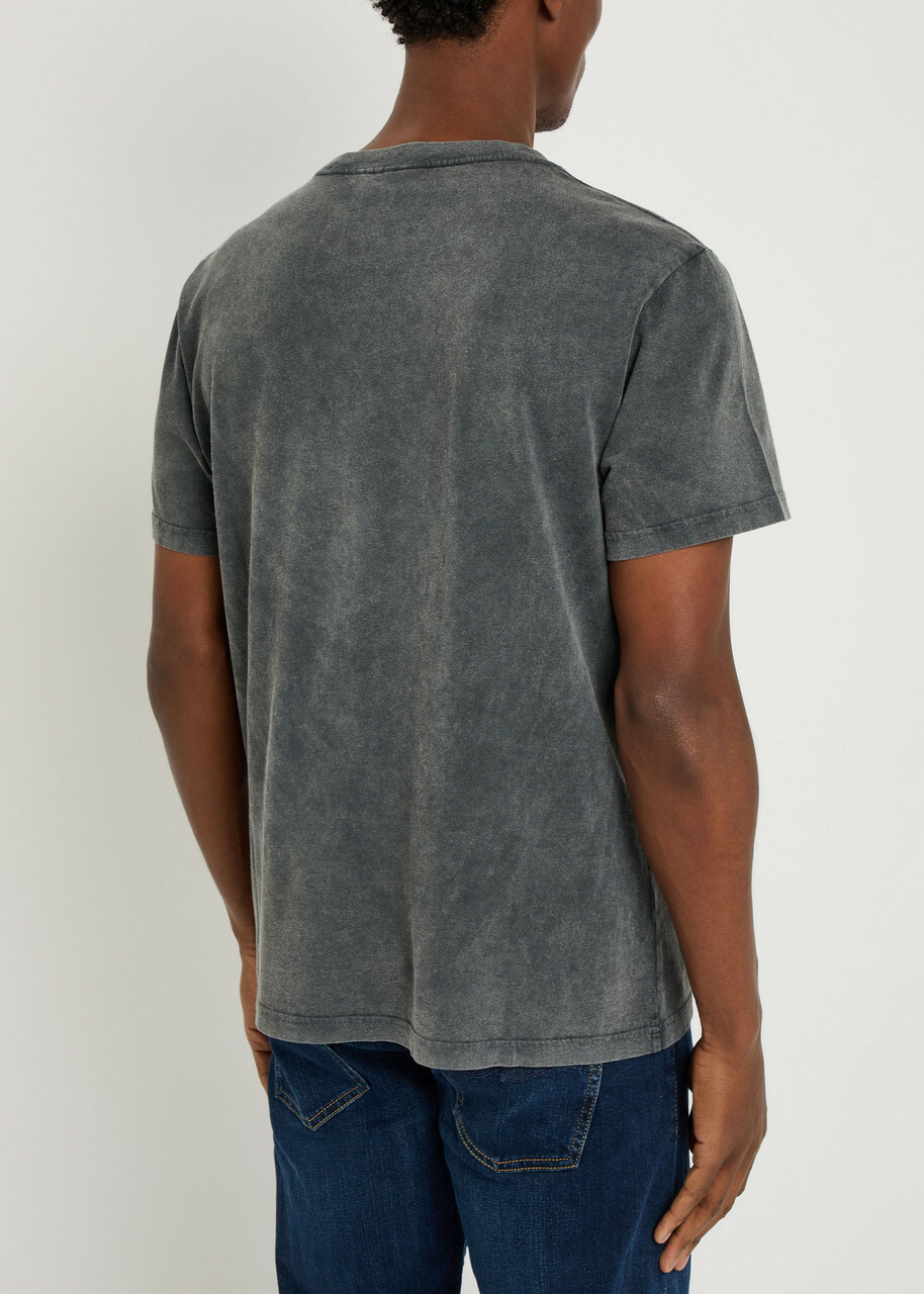 Nudie Jeans Roy Printed Cotton T-shirt Charcoal