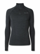 Falke - Printed Virgin Wool-Blend Half-Zip Ski Base Layer - Black