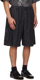 Maison MIHARA YASUHIRO Black Cotton Tencel Denim Shorts