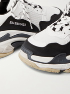 BALENCIAGA - Triple S Mesh, Nubuck and Leather Sneakers - White