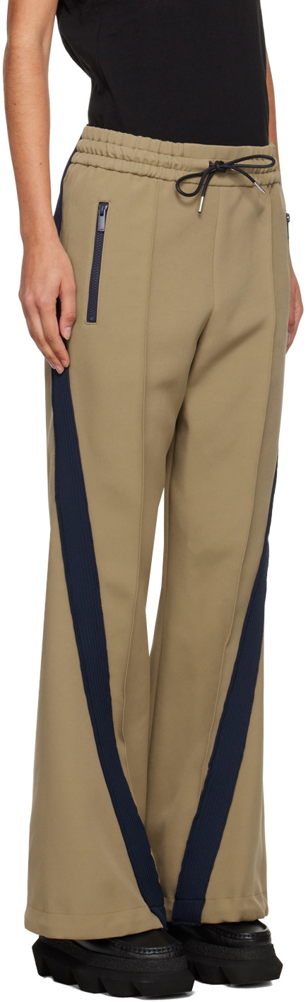 sacai Beige Striped Lounge Pants