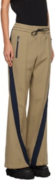 sacai Beige Striped Lounge Pants