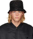 Valentino Garavani Black 3D Flowers Bucket Hat