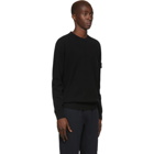 Stone Island Black Rib Knit Yoke Sweater