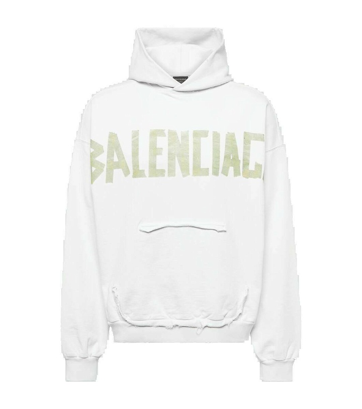 Photo: Balenciaga Tape Type Ripped cotton fleece hoodie