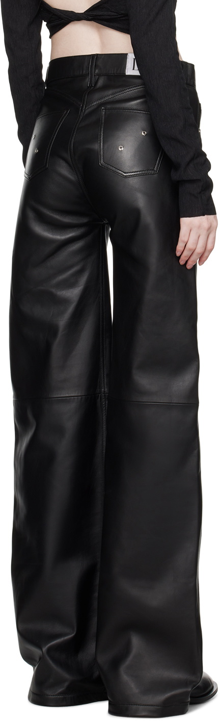 Ludovic de Saint Sernin Black Lace-Up Leather Pants