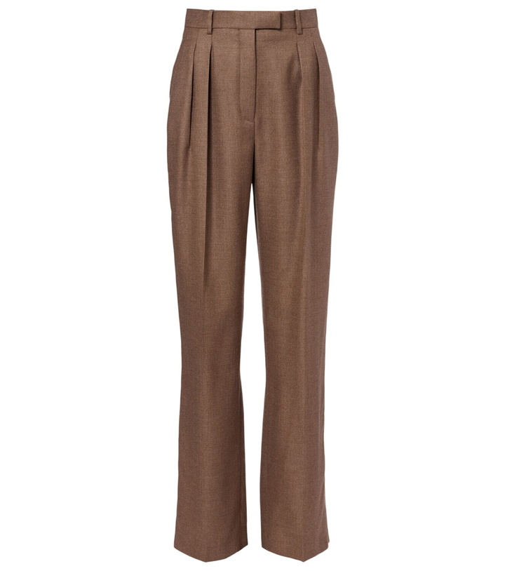 Photo: Loro Piana Chad pleated cashmere and silk wide-leg pants