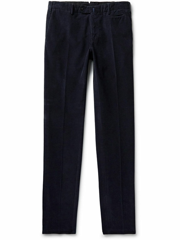 Photo: Incotex - Venezia 1951 Straight-Leg Cotton-Blend Corduroy Trousers - Blue