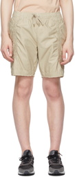 John Elliott Beige Cotton Poplin Frame Shorts