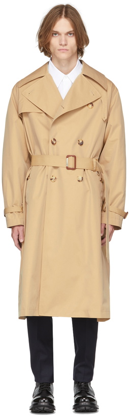 Photo: Alexander McQueen Beige Cotton Gabardine Trench Coat