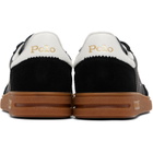 Polo Ralph Lauren Black Bedford Leather-Suede Sneakers