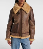 Ralph Lauren Collection Shearling-trimmed leather jacket