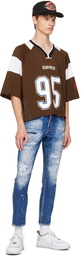 Dsquared2 Brown Cropped Football T-Shirt