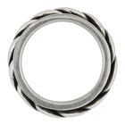 Saint Laurent Silver Rope Ring