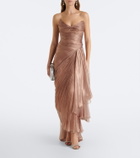 Maria Lucia Hohan Heidi pleated silk bustier gown