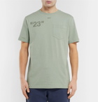 Off-White - Printed Embroidered Cotton-Jersey T-Shirt - Men - Green