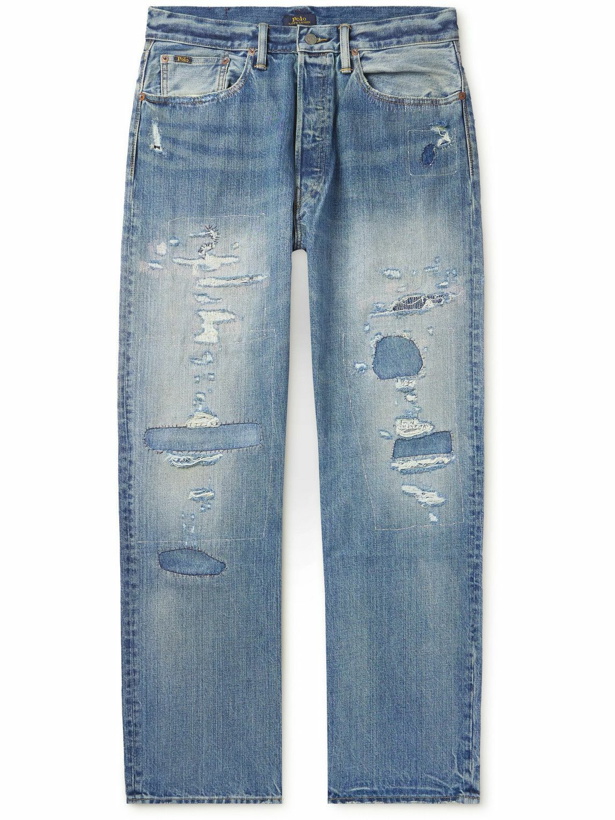 Photo: Polo Ralph Lauren - Straight-Leg Distressed Jeans - Blue