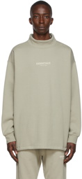 Essentials Green Relaxed Mock Neck Sweatshirt