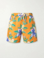 Polo Ralph Lauren - Straight-Leg Mid-Length Printed Linen Swim Shorts - Orange
