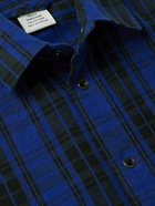 VETEMENTS - Bleached Checked Cotton-Blend Flannel Shirt - Blue