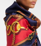Gucci Printed reversible silk twill scarf