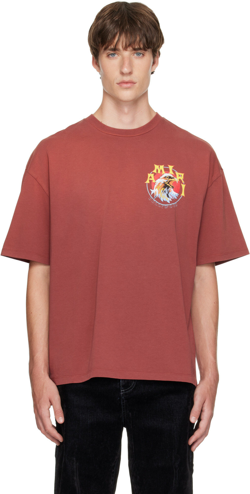 AMIRI Red 'Amiri Eagle' OS T-shirt