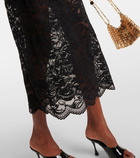 Rabanne Floral lace midi skirt