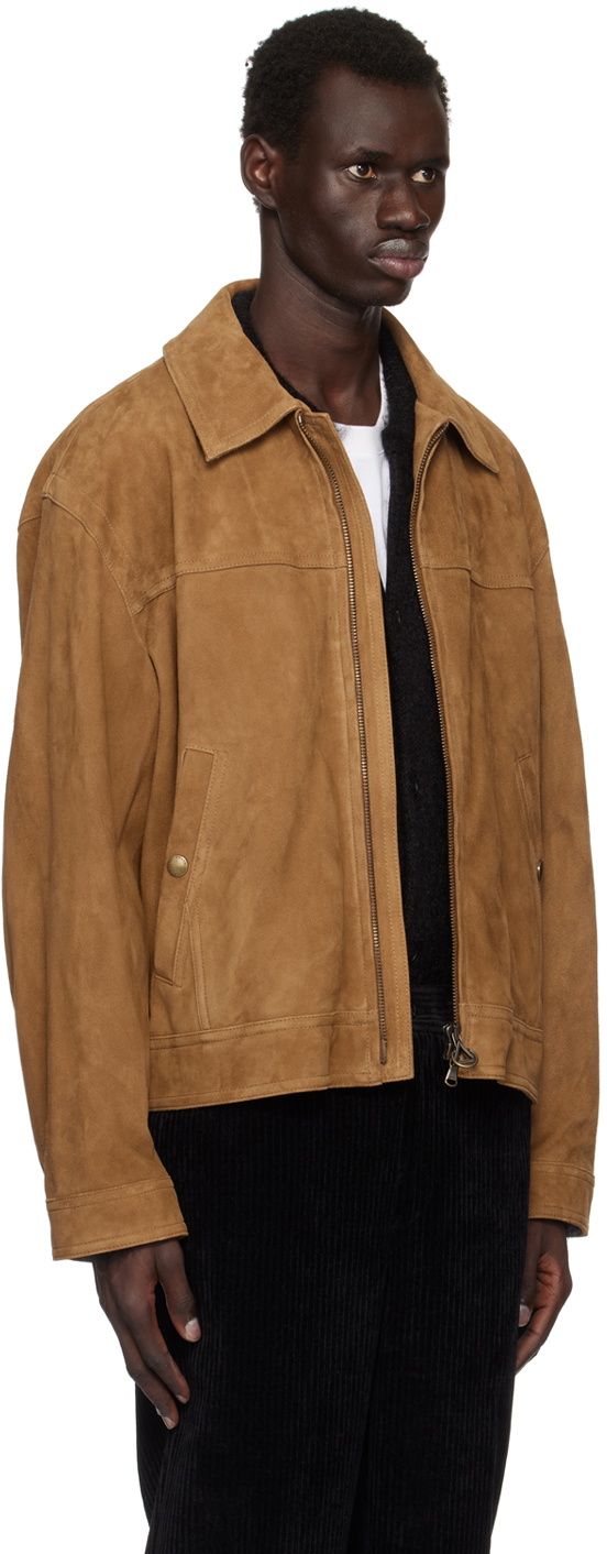 Solid Homme Tan Minimal Suede Jacket
