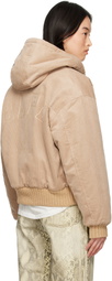 BAPE Beige Corduroy Padded Hoodie Jacket