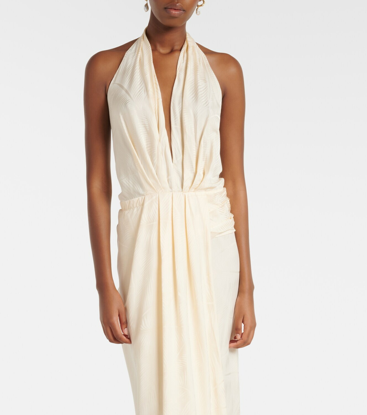 Johanna Ortiz Scarf-detail jacquard maxi dress