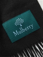 Mulberry - Logo-Appliquéd Fringed Wool Scarf