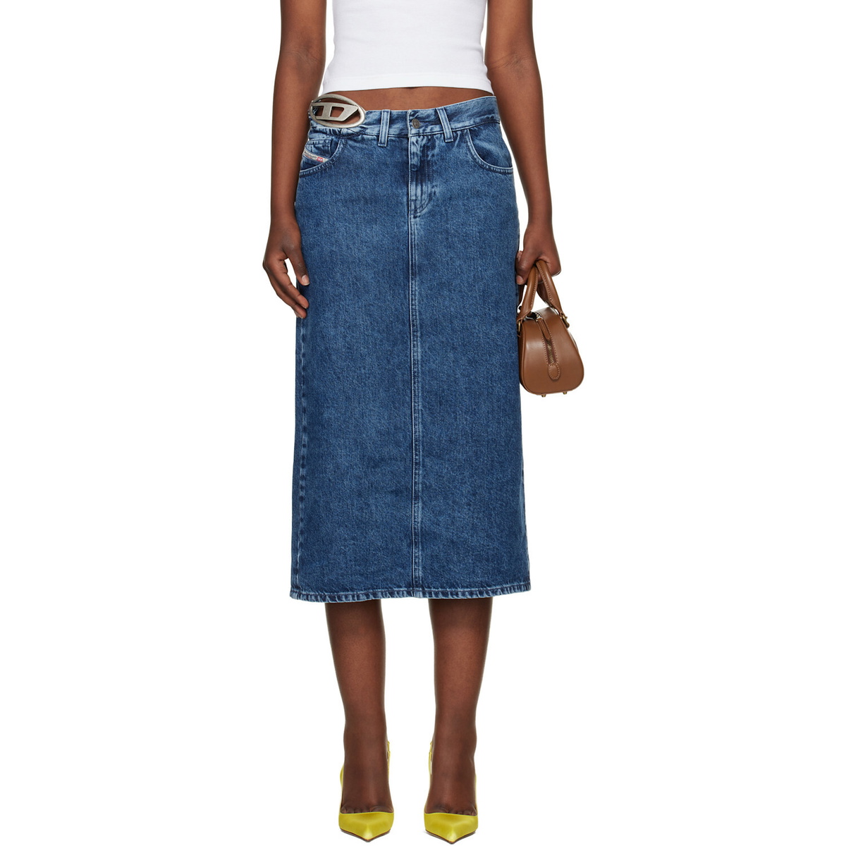 Diesel Black O-Venus Midi Skirt Diesel