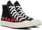 COMME des GARÇONS PLAY Black Converse Edition Chuck 70 Multi Heart Sneakers