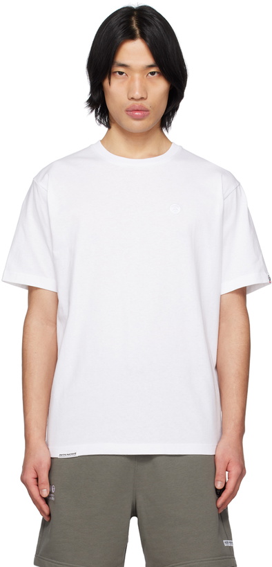 Photo: AAPE by A Bathing Ape White Embroidered T-Shirt