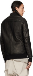 Rick Owens Black Classic Flight Leather Jacket