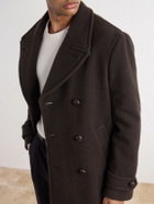 Slowear - Double-Breasted Wool-Blend Plush Coat - Brown