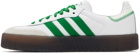 adidas Originals White & Green Sambae Sneakers