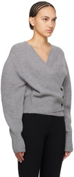 Recto Gray Wrap Cardigan