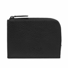 Common Projects Men's Zipper Wallet in Black Textured