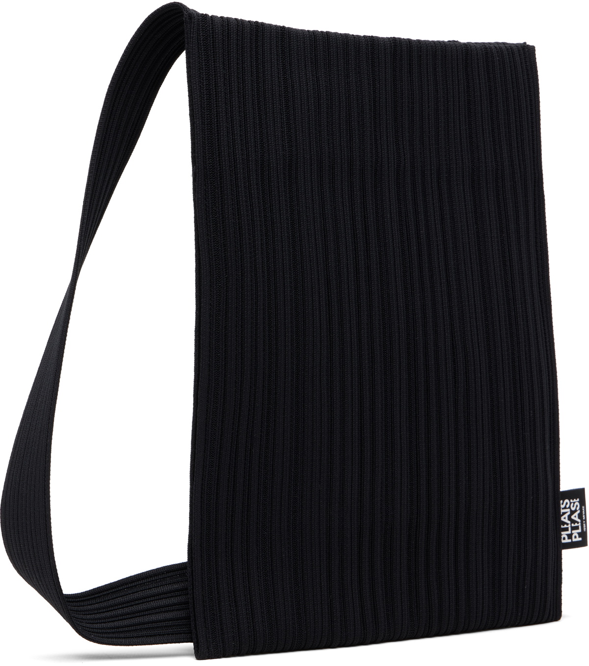 PLEATS PLEASE ISSEY MIYAKE Black Crepe Knit Bag