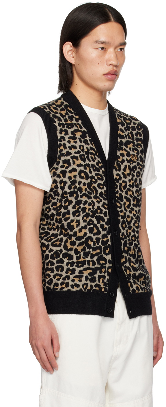 Fred Perry Gray Jacquard Vest