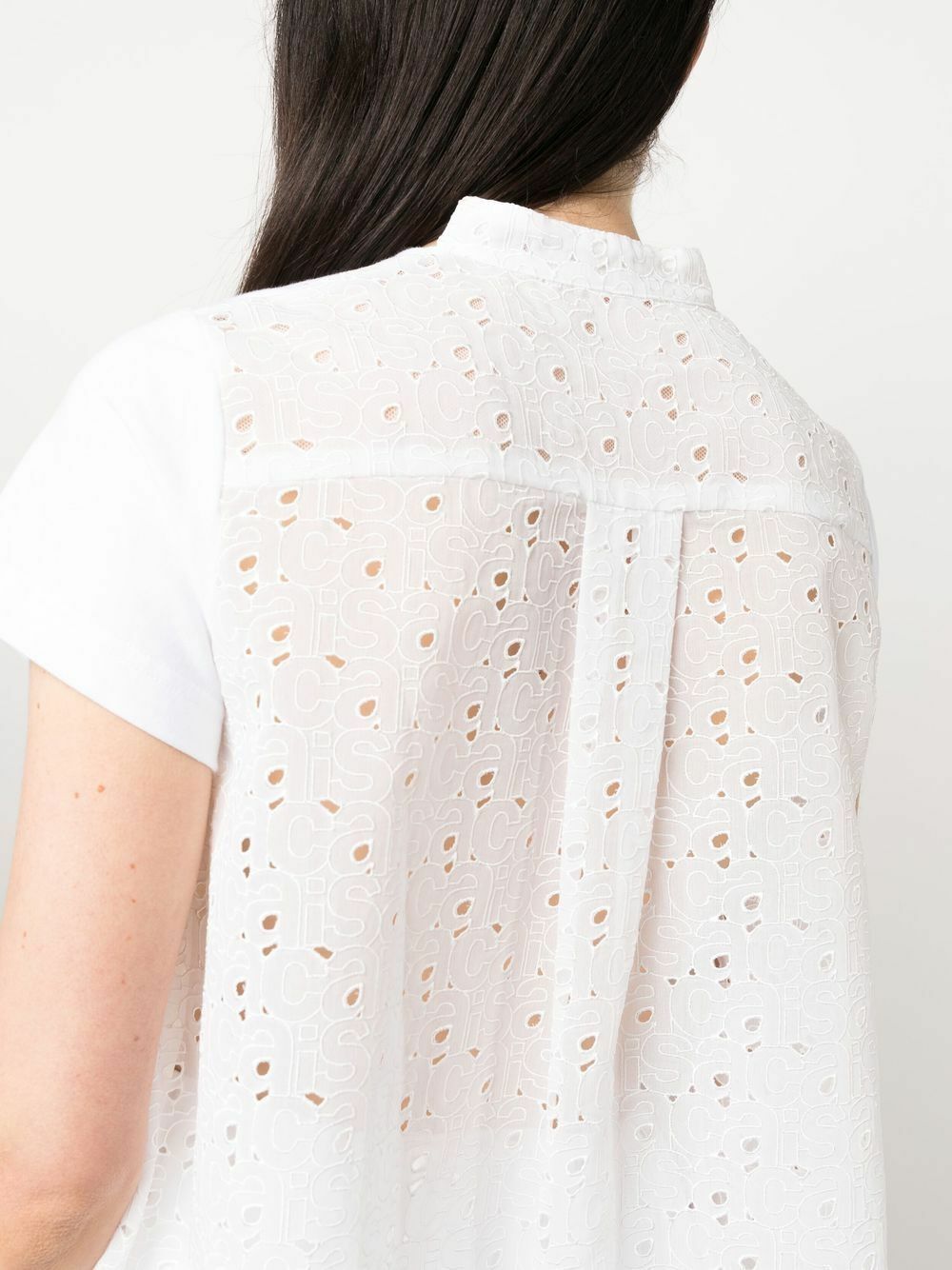 SACAI - Embroidery Lace Cotton T-shirt Sacai