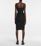 Deveaux New York - Sky cotton-blend poplin midi dress