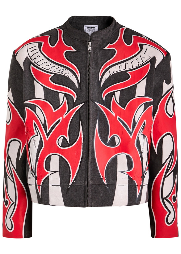 Photo: Warren Lotas Plastisol Puff Printed Armor Canvas Jacket Black Red